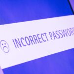 computer screen displaying an incorrect password message