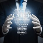 A person holding a career lightbulb