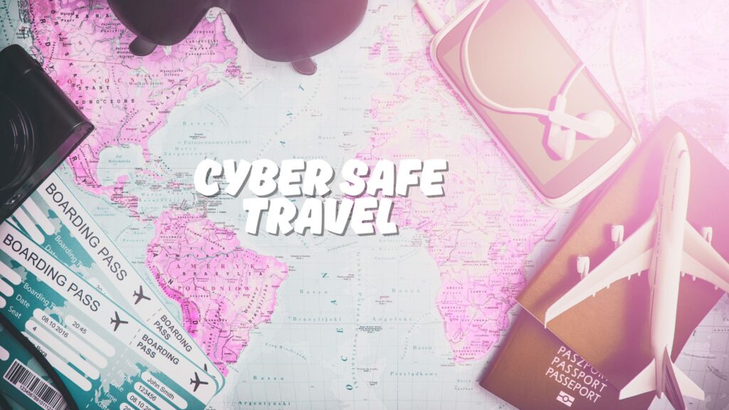 world map with travel items