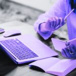 Person learning on laptop