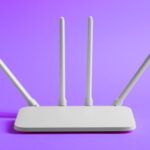 Router with purple background
