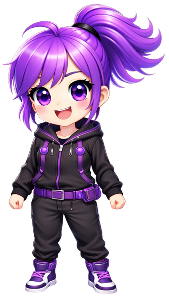 Willow, the willowbesecure mascot - a chibi cyberpunk character defending Cyber City